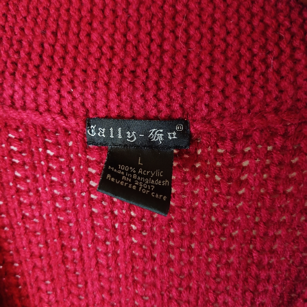 Red single button front cardigan - Picture 4 of 7